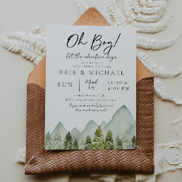 Adventure Baby Shower | Watercolor Trees Invitation