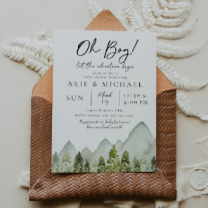Adventure Baby Shower | Watercolor Trees Invitation