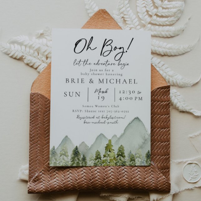 Adventure Baby Shower | Watercolor Trees Invitation (Creator Uploaded)