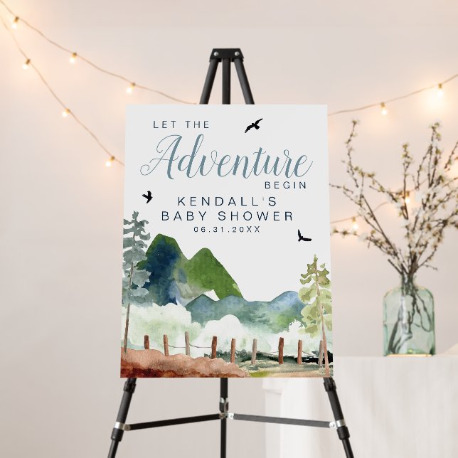 Adventure Baby Shower Welcome Sign (In Situ (Stand))
