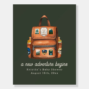 Adventure Backpack + Bottles Green Baby Shower Foam Board