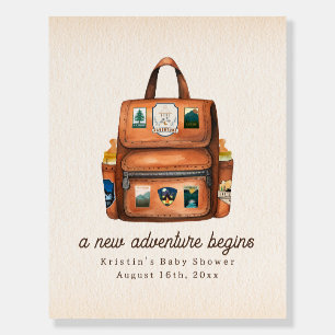 Adventure Backpack + Bottles Woodland Baby Shower Foam Board