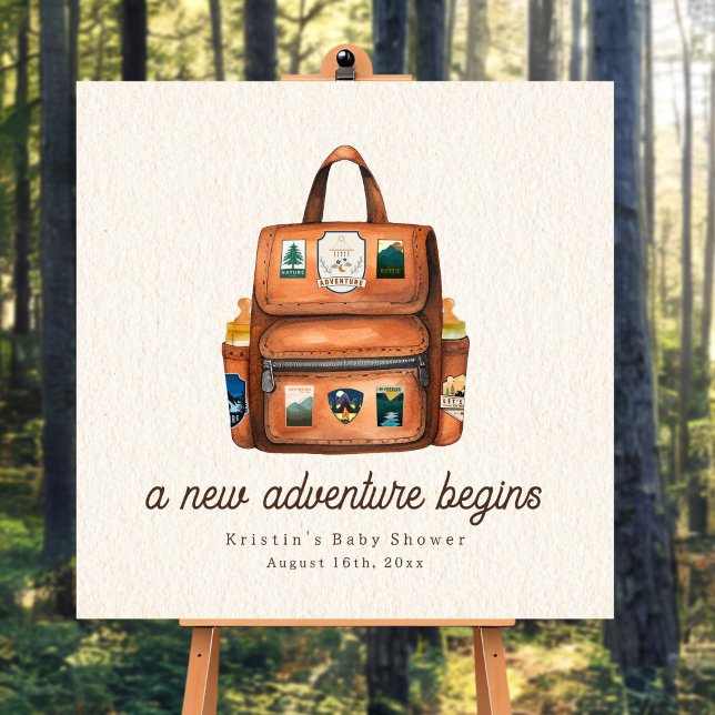 Adventure Backpack + Bottles Woodland Baby Shower Foam Board (Creator Uploaded)