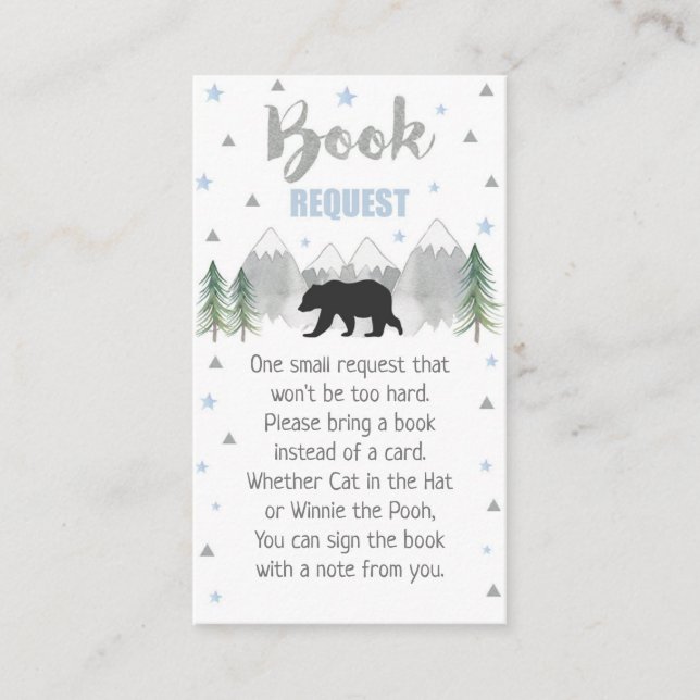 Adventure Bear Book Request Card 3.5 x 2 (Front)