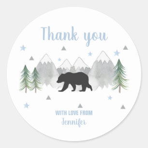 Adventure Bear Sticker Labels - Thank you Stickers