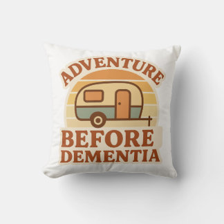 Adventure Before Dementia Retro Caravan Throw Pill Pillow