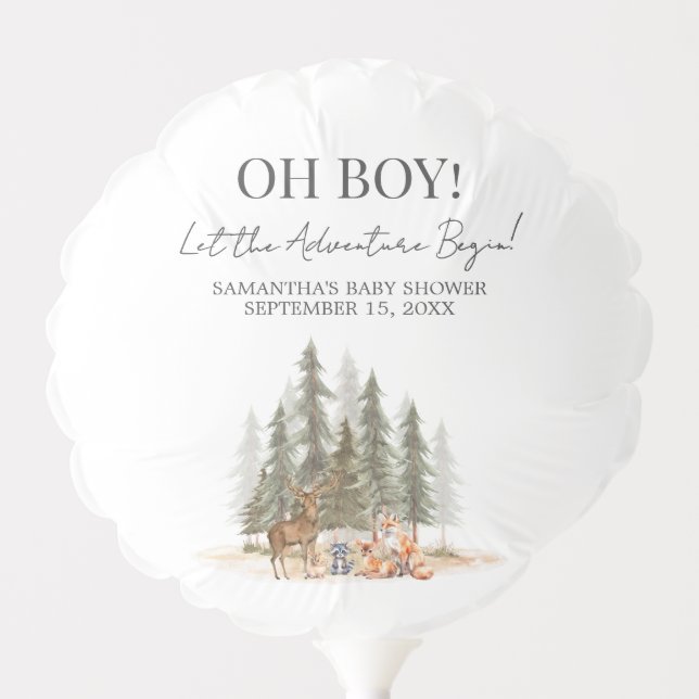 Adventure Begin Baby Shower Balloon (Front)