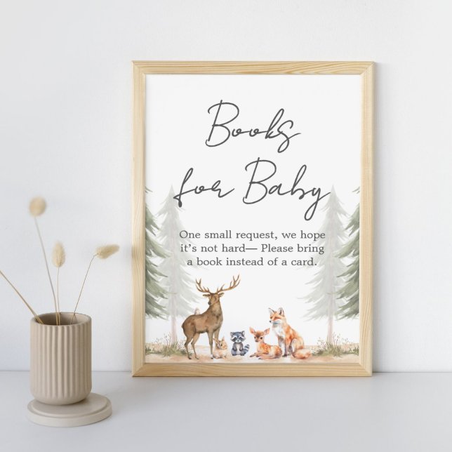 Adventure Begin Baby Shower Books for Baby Sign (Let the Adventure Begin Woodland Baby Shower Books for Baby Sign)