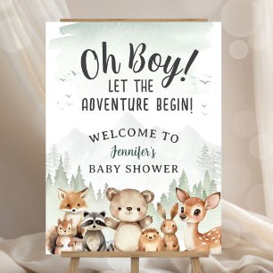 Adventure Begin Baby Shower Boy Woodland Welcome Foam Board