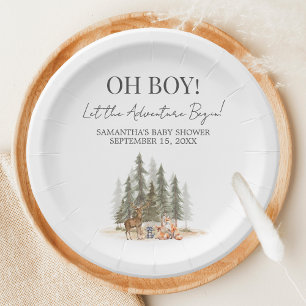 Adventure Begin Baby Shower Paper Plates