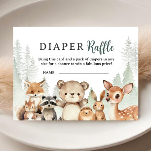 Adventure Begin Baby Shower Woodland Diaper Raffle Enclosure Card