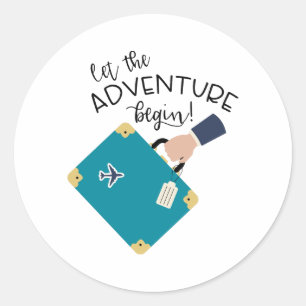 Adventure Begin Classic Round Sticker