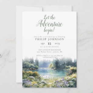 Adventure Begin Forest Lake Retirement Party Invitation