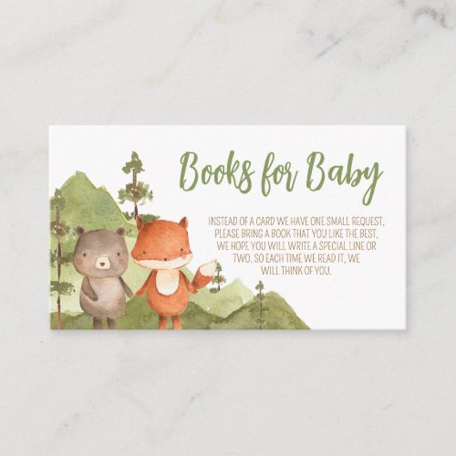 Adventure Begin Forest Mountain Books for Baby Enclosure Card