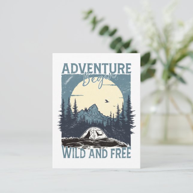 Adventure Begin - Wild and Free Postcard (Standing Front)