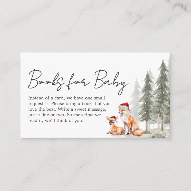 Adventure Begin Winter Baby Shower Book for Baby Enclosure Card (Front)