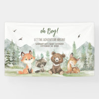 Adventure Begin Woodland Animals Baby Shower