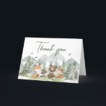 Adventure Begin Woodland Animals Baby Shower Thank You Card<br><div class="desc">Express your gratitude with Adventure Awaits Baby Shower Thank You Card Printable,  a perfect way to share your heartfelt thanks. Adorned with adorable baby motifs this customizable card adds a touch of sweetness to your appreciation. Personalize to convey your thanks in the most charming and memorable way!

BS496</div>