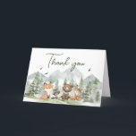 Adventure Begin Woodland Animals Baby Shower Thank You Card<br><div class="desc">Express your gratitude with Adventure Awaits Baby Shower Thank You Card Printable,  a perfect way to share your heartfelt thanks. Adorned with adorable baby motifs this customizable card adds a touch of sweetness to your appreciation. Personalize to convey your thanks in the most charming and memorable way!

BS496</div>