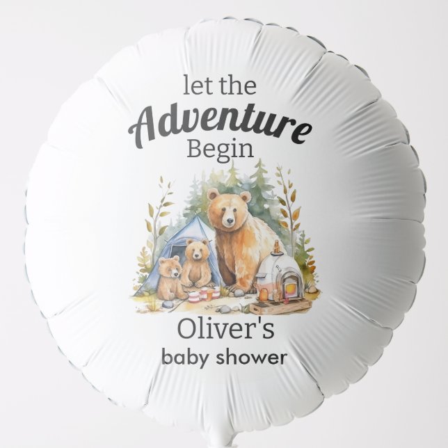Adventure Begin Woodland Baby Shower  Balloon (Front)