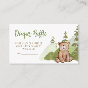 Adventure Begin Woodland Baby Shower Diaper Raffle Enclosure Card
