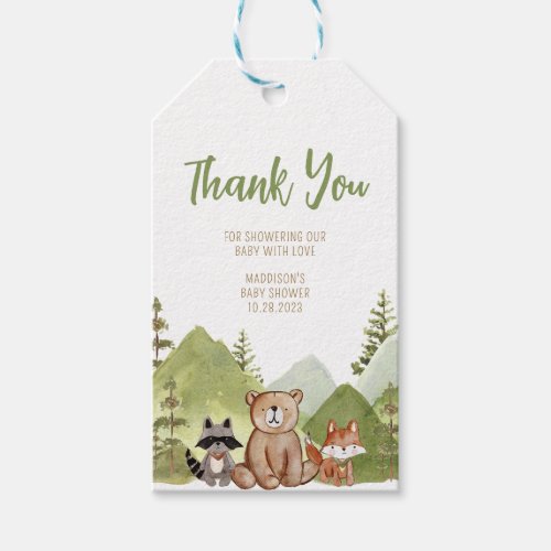 Adventure Begin Woodland Baby Shower Favor Tags