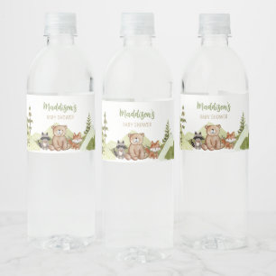 Adventure Begin Woodland Baby Shower Water Bottle Label