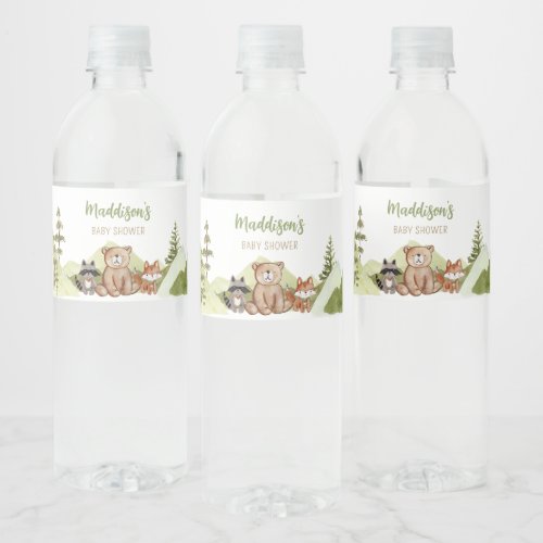 Adventure Begin Woodland Baby Shower  Water Bottle Label