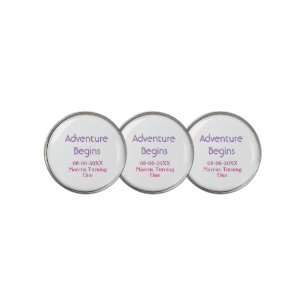 Adventure begins 1st birthday name date simple min golf ball marker