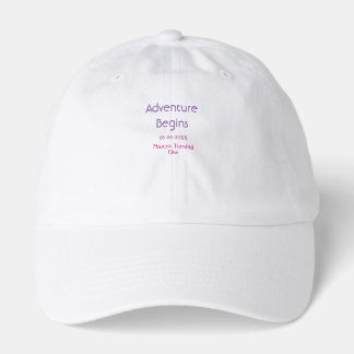 Adventure begins 1st birthday name date simple min hat