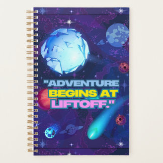 Adventure begins at liftoff insulated tumbler planner