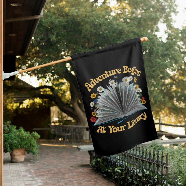 Adventure Begins At Your Library Summer Reading  House Flag (In SItu)
