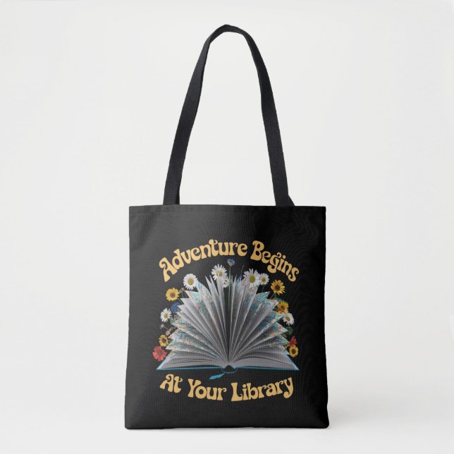 Adventure Begins At Your Library Summer Reading  Tote Bag (Front)