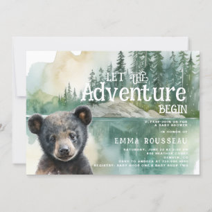 Adventure Begins Baby Bear Cub Baby Shower Invitation