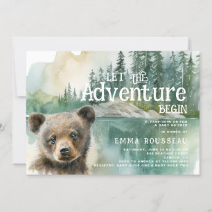 Adventure Begins Baby Bear Cub Baby Shower Invitation