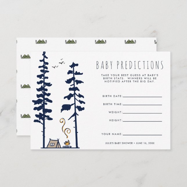 Adventure Begins | Baby Shower Guessing Game Invitation (Front/Back)