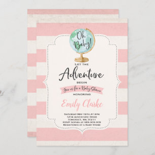 Adventure Begins Baby Shower Invitation Map Shower