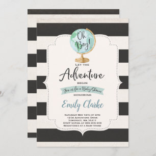 Adventure Begins Baby Shower Invitation Map Shower