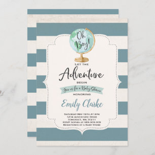 Adventure Begins Baby Shower Invitation Map Shower