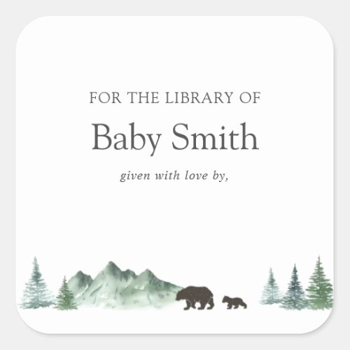 Adventure Begins Baby Shower Library Square Square Sticker