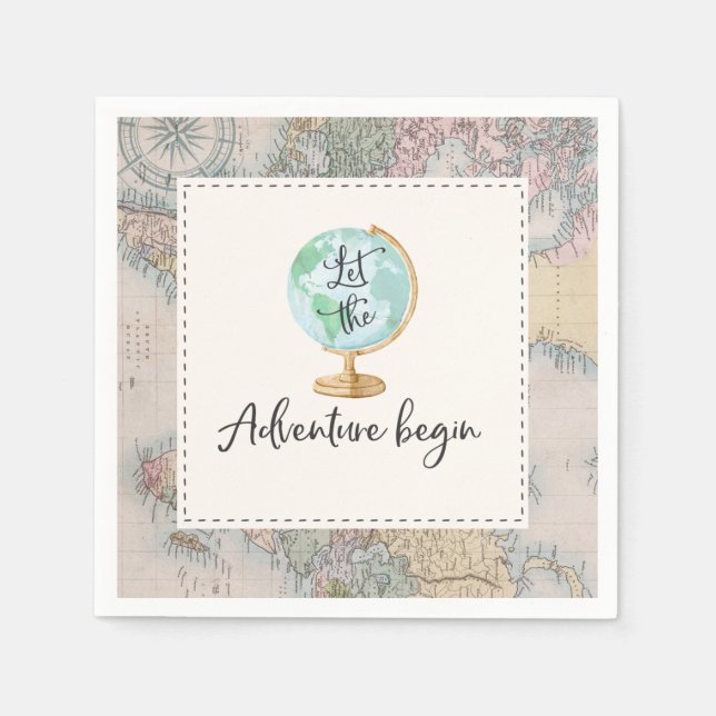 Adventure Begins Baby Shower Party Napkin (Front)