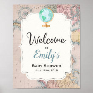 Adventure Begins Baby Shower Welcome Sign