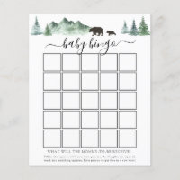 Adventure Begins Bear Baby Bingo Game Card