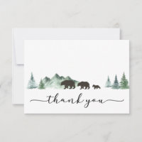 Adventure Begins Bear Baby Shower Thank You Card