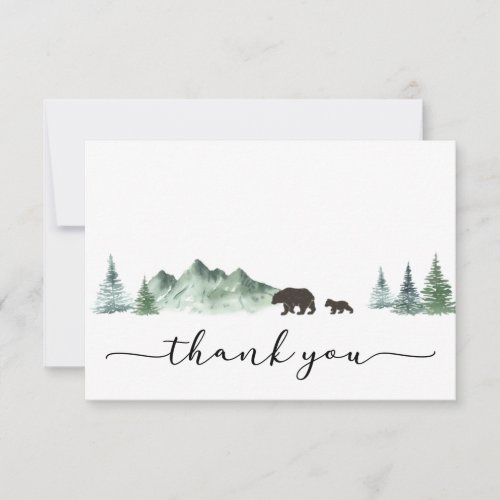 Adventure Begins Bear Baby Shower Thank You Card