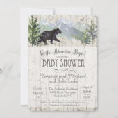 Adventure Begins Bear Birch Baby Shower Invitation (Front)