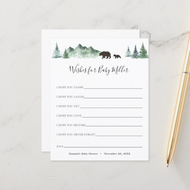 Adventure Begins Bear Wishes for the Baby (Front/Back In Situ)