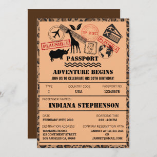 Adventure Begins Birthday Safari World Destination Invitation