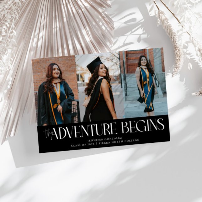 Adventure Begins Black Grad Multi Photo Announcement (Creator Uploaded)