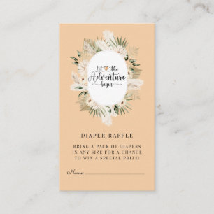 Adventure Begins Boho Apricot Peach Baby Shower Enclosure Card